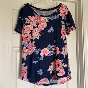 Old Navy Pink & Navy Floral Top